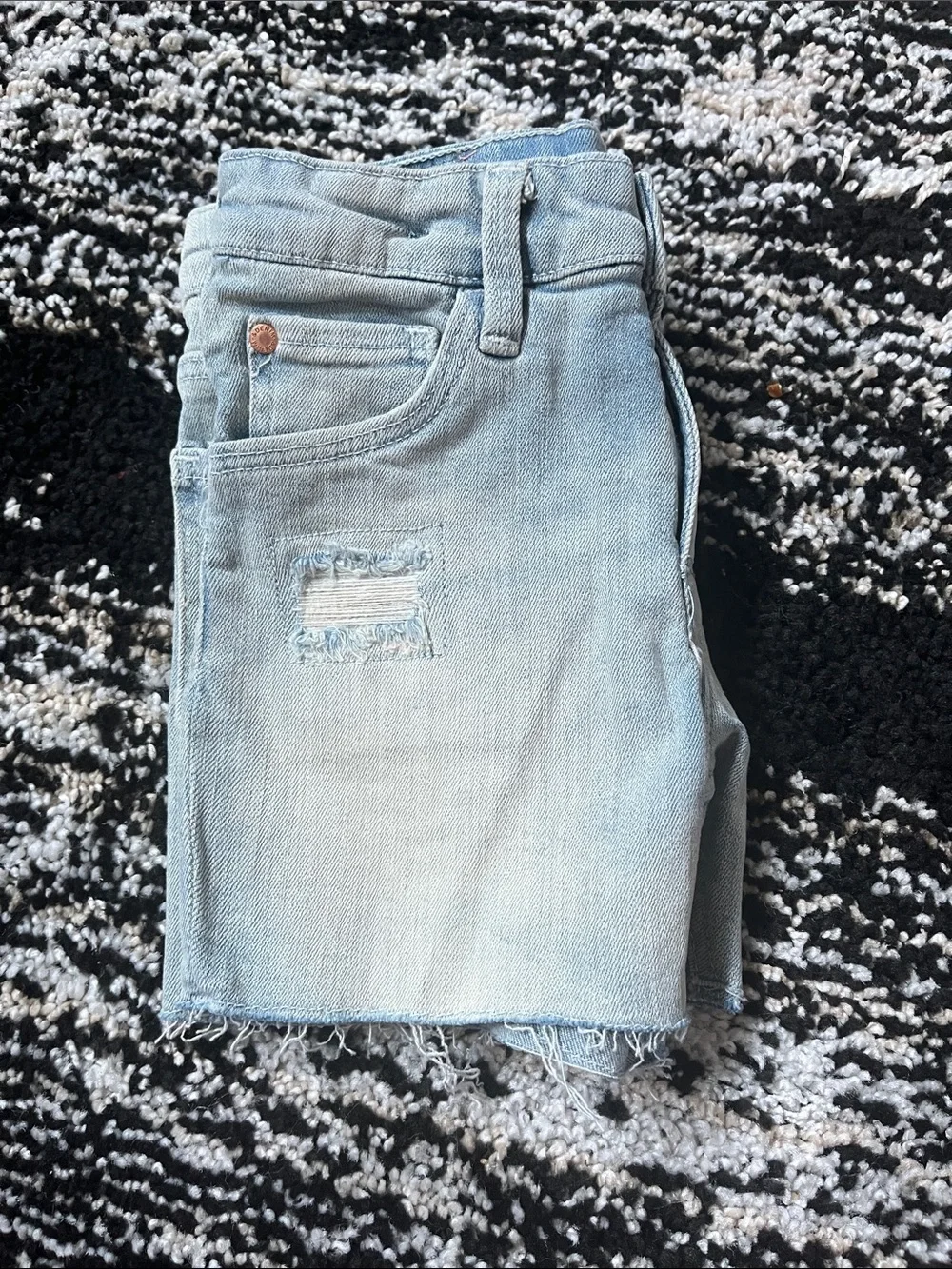 H&M Light Blue Distressed Denim Shorts